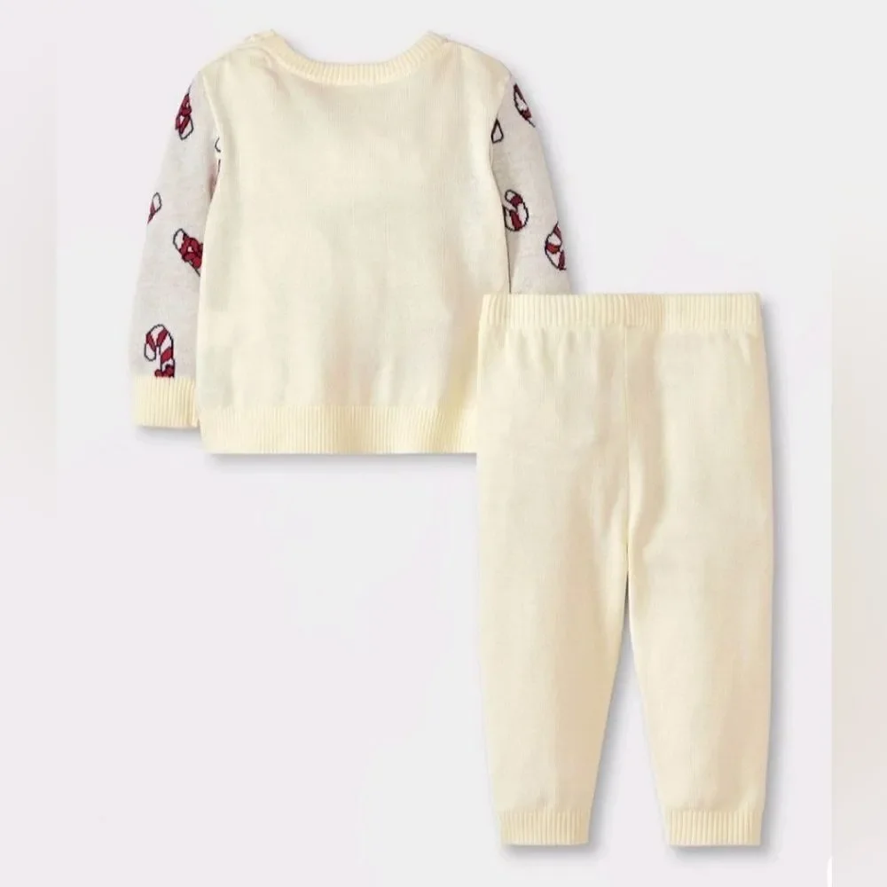 NWT Baby Bluey Christmas Holiday 2pc Sweater Top & Bottom Knit Set
